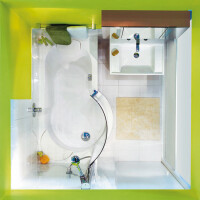 Bade- und Duschspaß im kleinen 2,6 m²-Bad