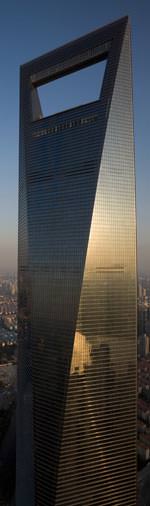 Shanghai World Financial Center, Shanghai von Kohn Pedersen Fox Associates (Bauherr: Mori Building Company).