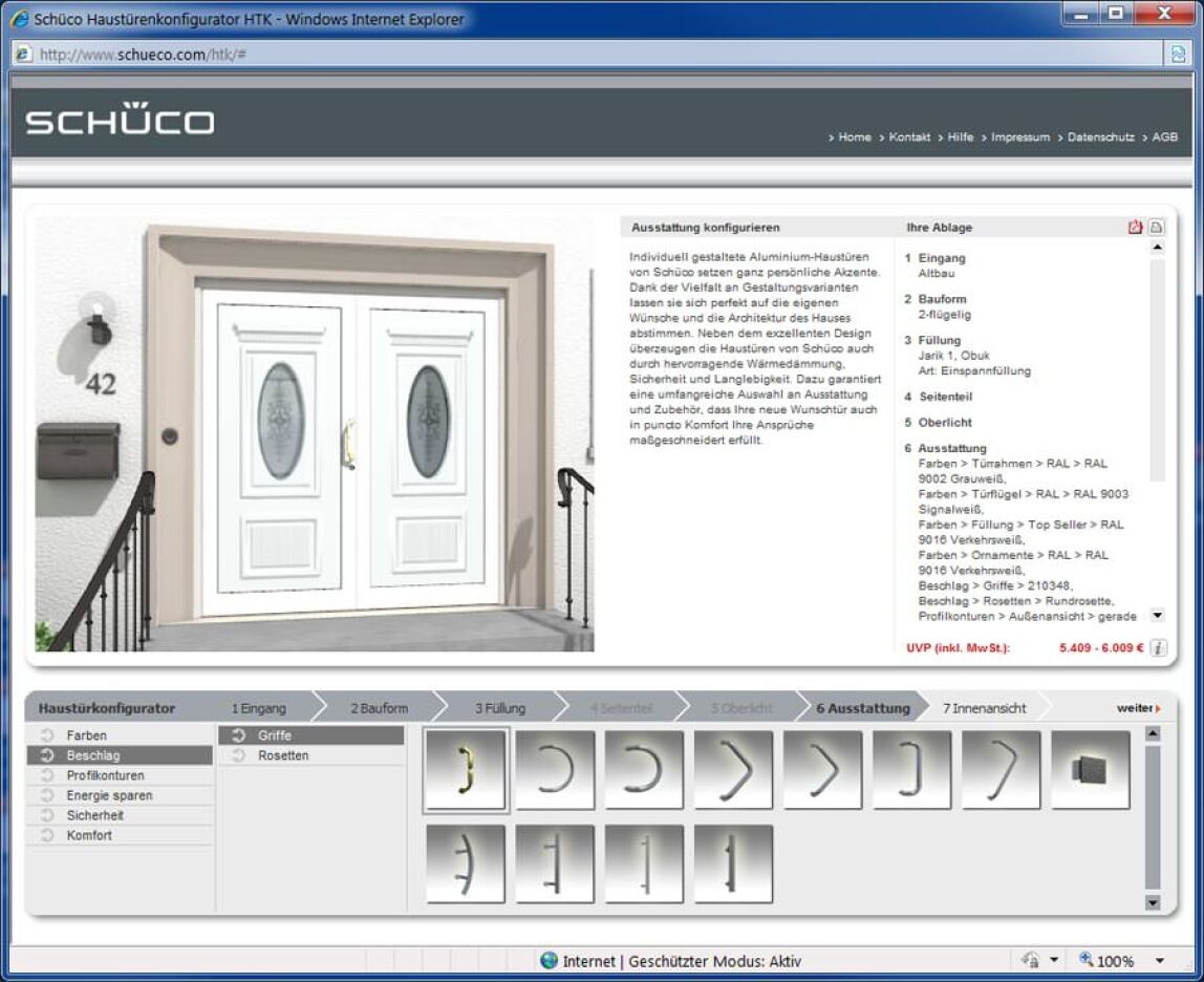 3D-Haustürenkonfigurator von Schüco