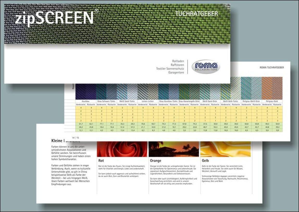 Tuchratgeber für textilen Sonnenschutz von Roma