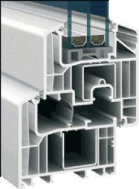 Eforte Kunststofffensterprofil nutzt Kunststoffarmierung mit integrierten Stahlkabeln