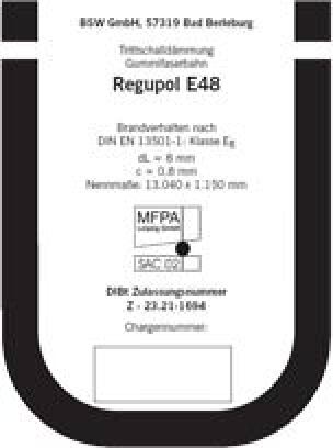 Regupol BA und Regupol E48, BSW GmbH - Berleburger Schaumstoffwerk
