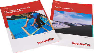 Ratgeber von Rockwool über die Sanierung bzw. Modernisierung von gedämmten und ungedämmten flachen und geneigten Dächern