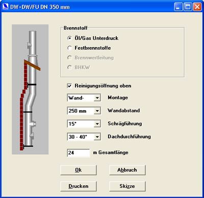 Querschnittsberechnung schornstein