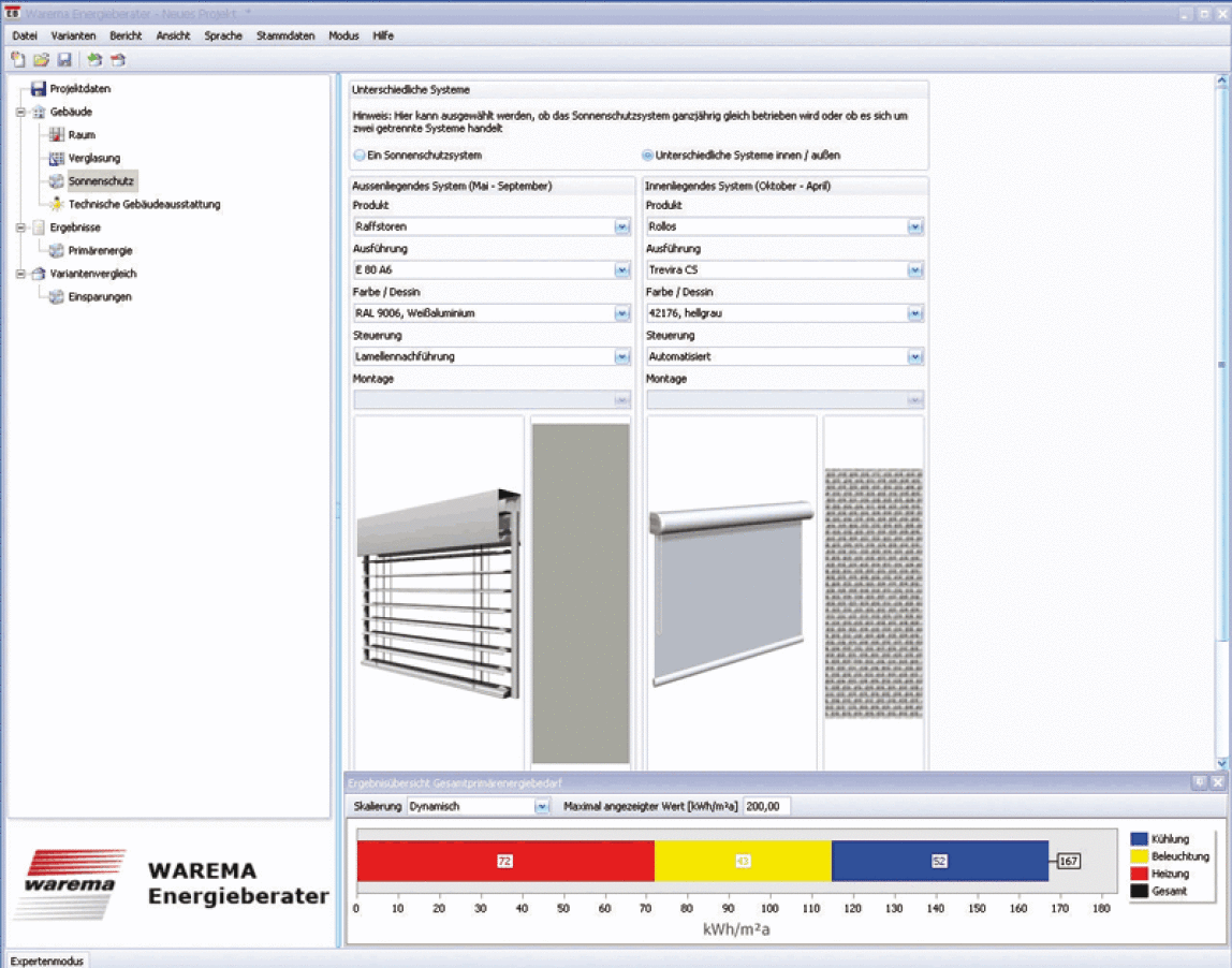 Software: Warema Energieberater zur Fassadenoptimierung mit effektivem Sonnenschutz