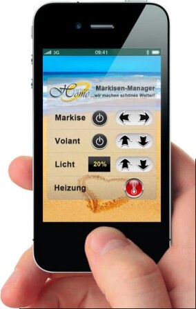 „Markisensteuerung 2.0“ von ExclusivHome - Sonnenschutzsteuerung via iPhone
