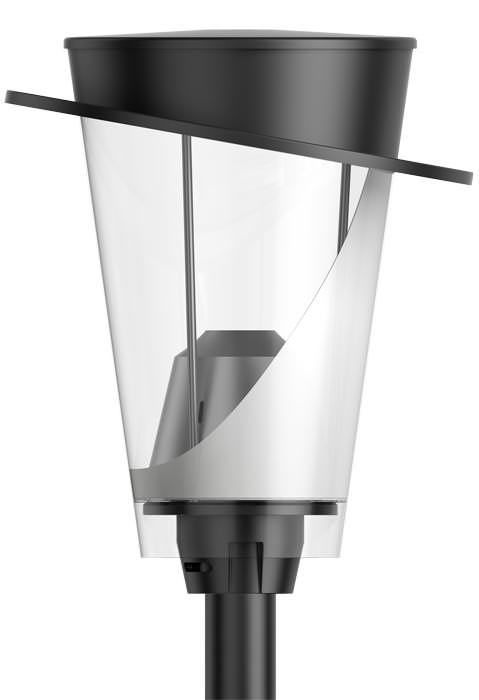 Hoffmeisters Mastaufsatzleuchte Iconic als gemischtes Triple | Platz