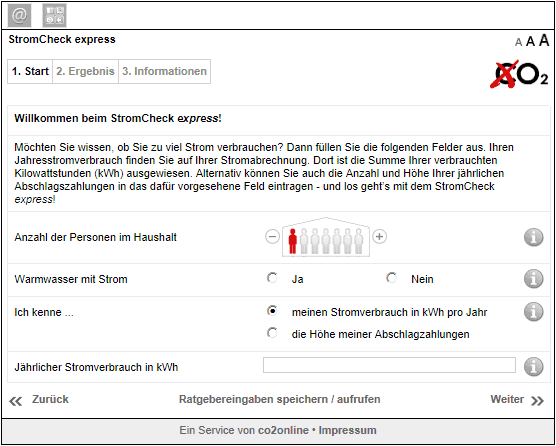 StromCheck express: Stromverbrauch checken