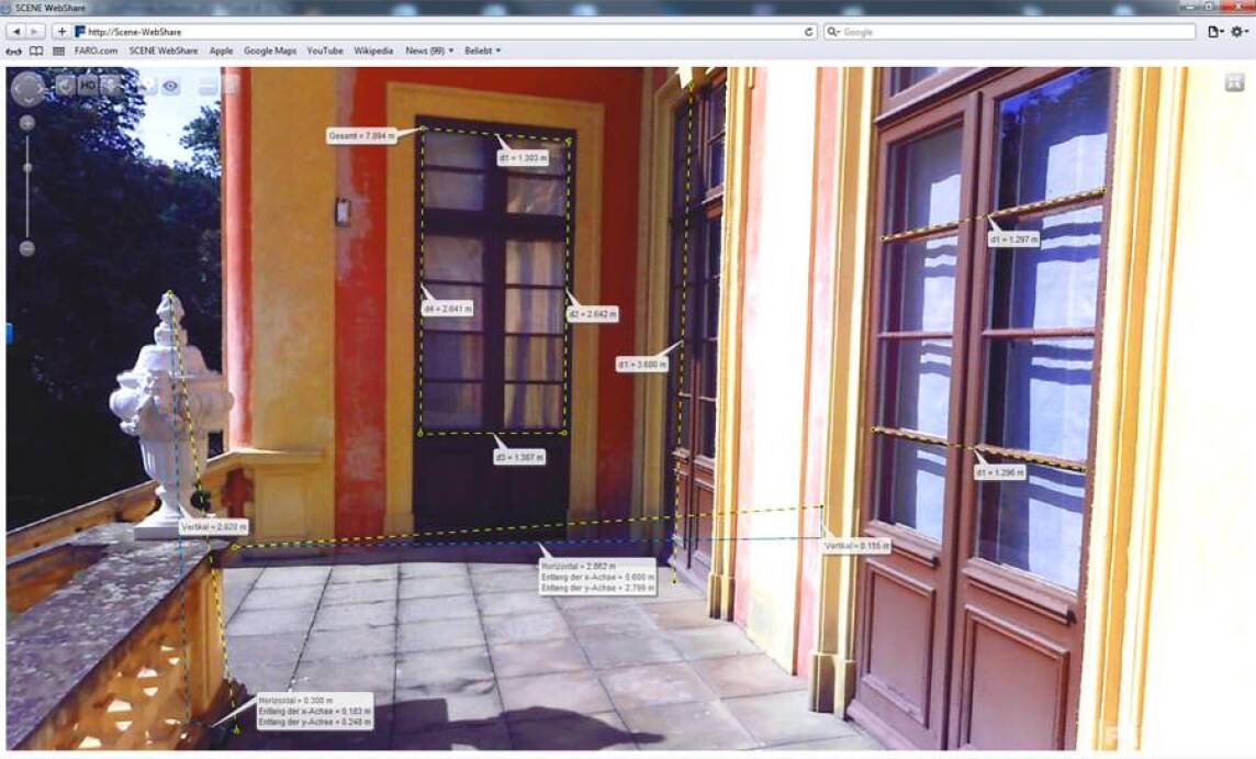 Über den Faro-Webserver und die Software Faro Scene sind Messungen auch direkt im Standard-Webbrowser möglich.