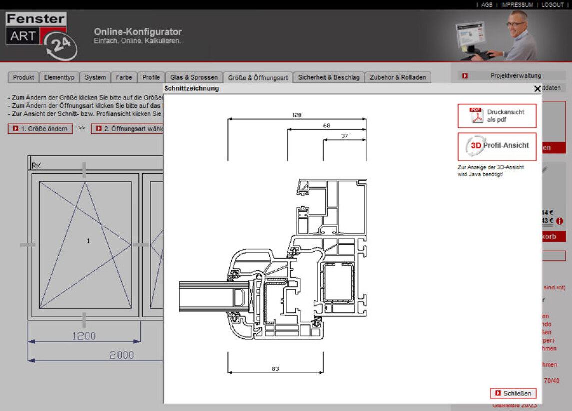 Fenster Online-Konfigurator von FensterART