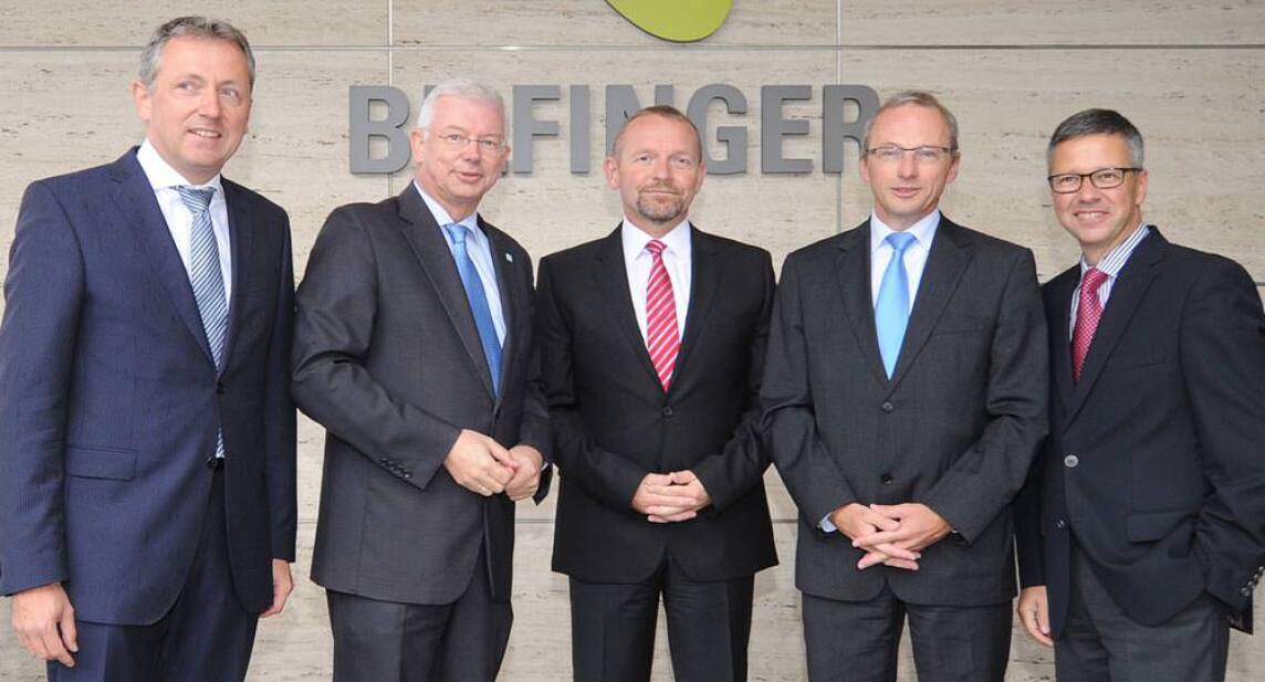 Peter Kurz (Oberbürgermeister Mannheim), Roland Koch (Bilfinger Vorstandsvorsitzender), Joachim Enenkel (Vorstand), Joachim Müller (Vorstand), Thomas Töpfer (Vorstand) 