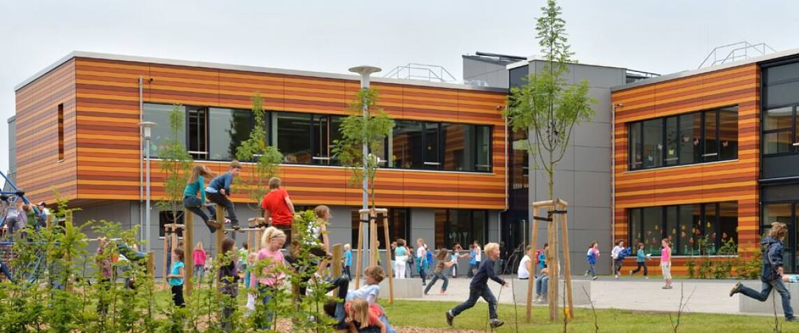 Passivhaus-Grundschule - Gutenbergschule im hessischen Dieburg