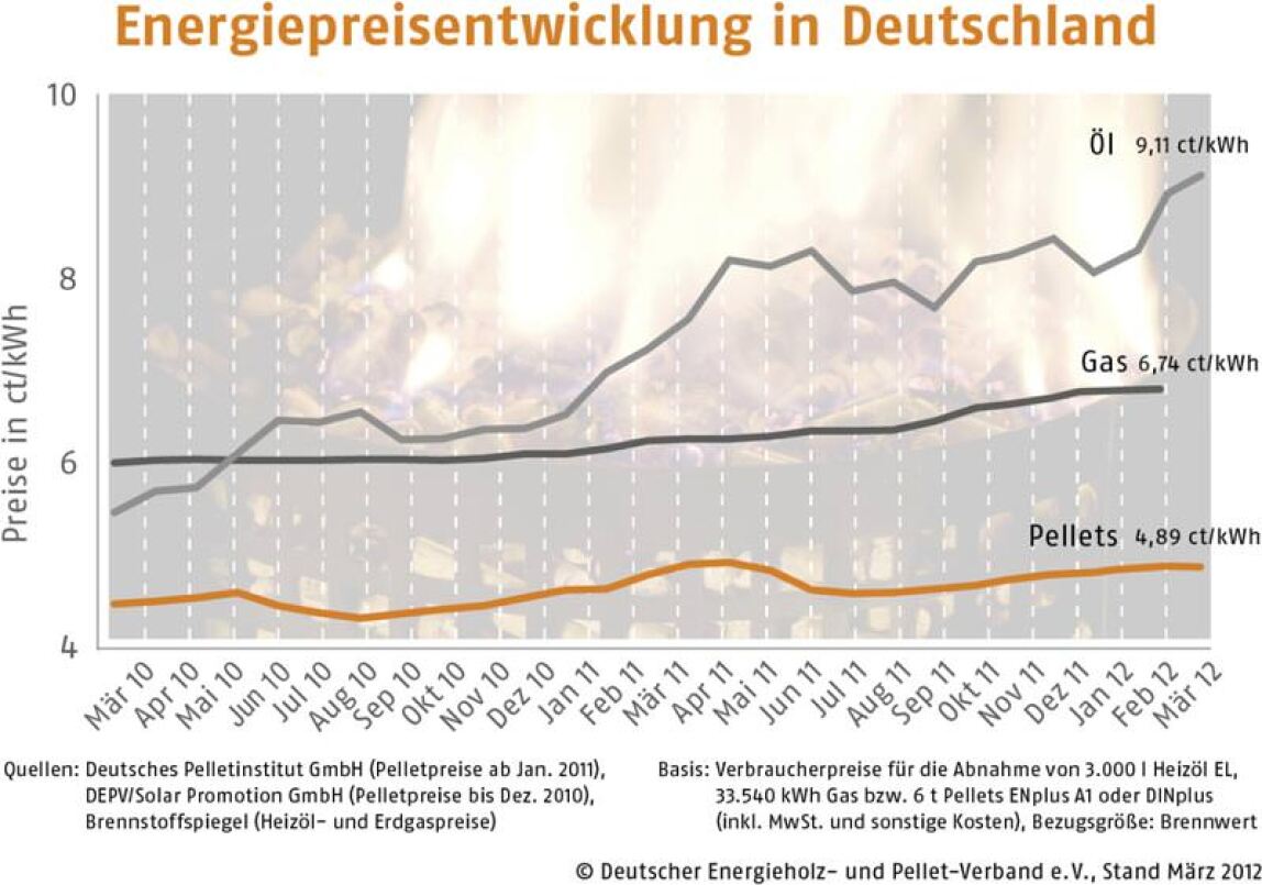 Der DEPV-Preisindex wird seit Jahresbeginn 2011 im Monatsrhythmus veröffentlicht. Er bezeichnet den Durchschnittspreis in Deutschland für eine Tonne Pellets der Qualitätsklasse ENplus A1 bzw. DINplus (Abnahme 6 t lose eingeblasen, Lieferung im Umkreis 50 km, inkl. aller Nebenkosten und MwSt.