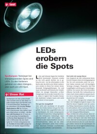 Stiftung Warentest: LEDs auch bei Strahlern Testsieger