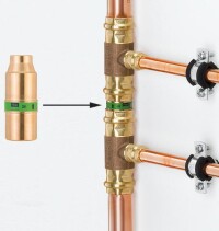 Viega Einpressdüse vermeidet Stagnationswasser an einsamen Entnahmestellen