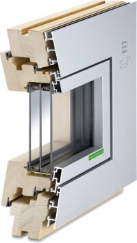 Flächenbündiges Aluminium-Holz-Fenster von Kneer für designorientierte Gebäude
