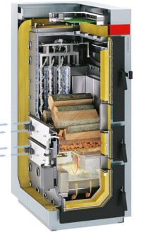 Neuer Scheitholz-Vergaserkessel von Viessmann mit automatisierter Zündung