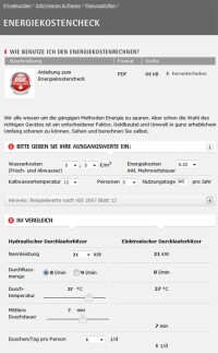 Energiekostencheck vergleicht elektronische und hydraulische Durchlauferhitzer