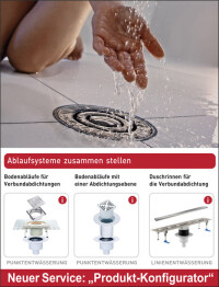 Dallmer Produktkonfigurator online mit Ausschreibungstexten und CAD/DXF-Daten