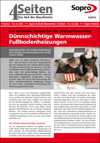 Neues „4 x 4 der Bauchemie“ über Dünnschichtige Warmwasser-Fußbodenheizungen