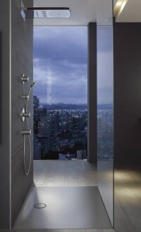 Bodenebene Stahl/Email-Duschfläche mit außermittigem Ablauf neu von Bette