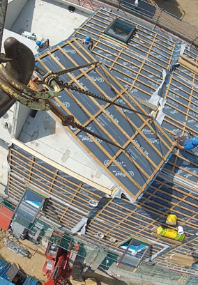 Cemex-Elementdach als Holz-Beton-Verbundkonstruktion