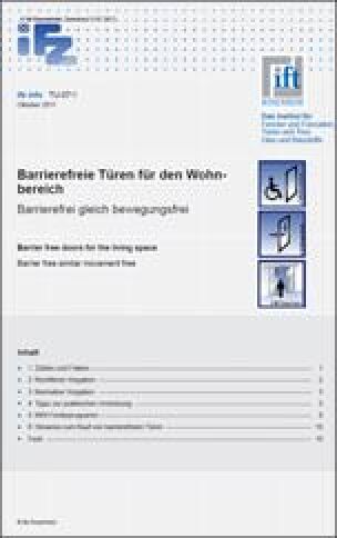 ifz info TU-07/1: Barrierefreie Türen für den Wohnbereich