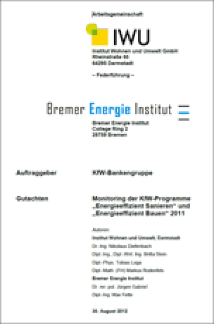 Gutachten Monitoring der KfW-Programme „Energieeffizient Sanieren“ und „Energieeffizient Bauen“ 2011