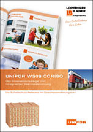 Broschüre „Unipor WS09 Coriso – der Innovationsziegel mit integrierter Wärmedämmung“