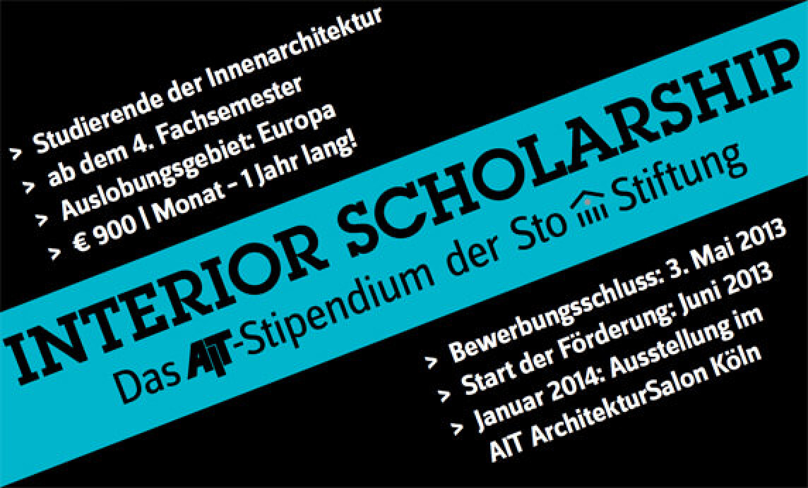 AIT-Stipendium „Interior scholarship“ der Sto-Stiftung