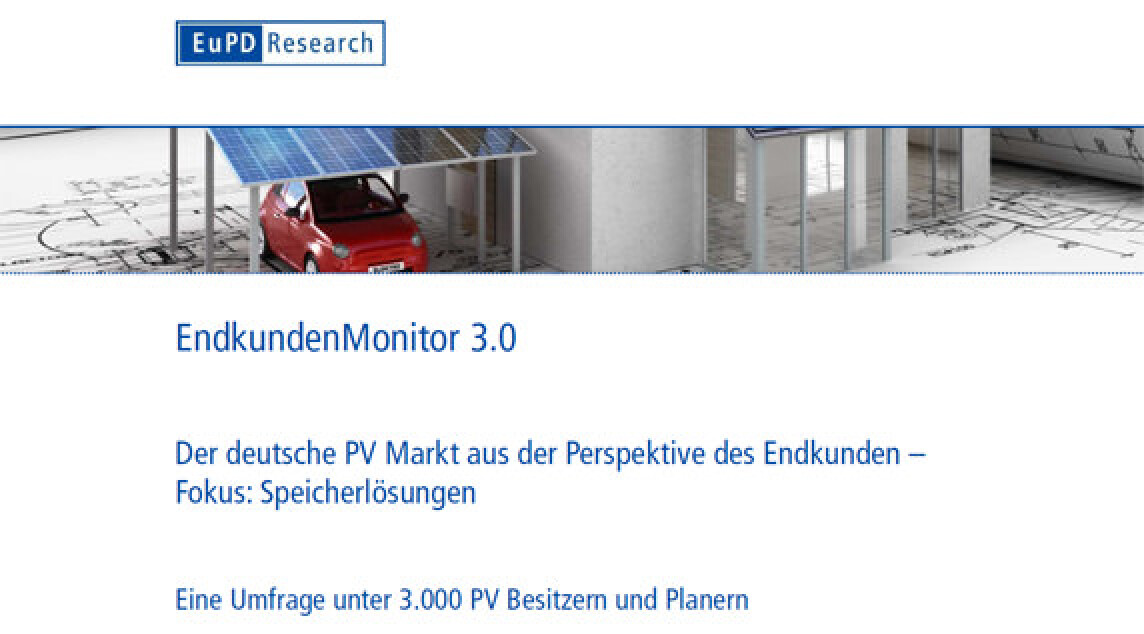 EndkundenMonitor 3.0 - Der deutsche PV Markt aus der Perspektive des Endkunden - Fokus: Speicherlösungen