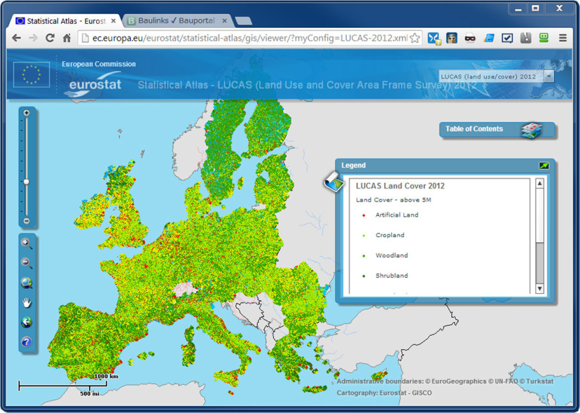 Bodennutzung / Bodenbedeckung 2012 - LUCAS Foto-Viewer im Statistischen Atlas