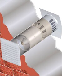 Pollenfilter im wärme- und schallgedämmten Zuluftkanal der Wohnungslüftung