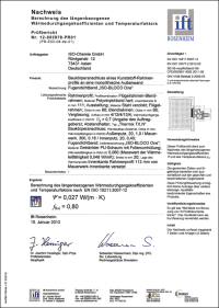 Konformitätsnachweis für Baukörperanschlüsse mit ISO-Chemie Multifunktionsfugendichtbändern