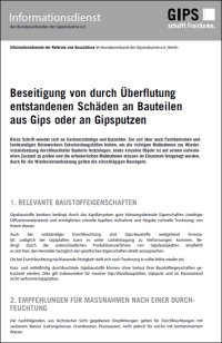 Beseitigung von Hochwasserschäden an Bauteilen aus Gips