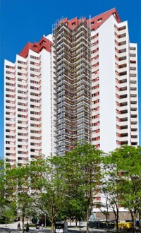 Fassadensanierung über 28 Geschosse mit vollmineralischem WDVS