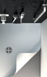 Bodengleiche Duschplatzkonstruktion für PVC Bodenbeläge