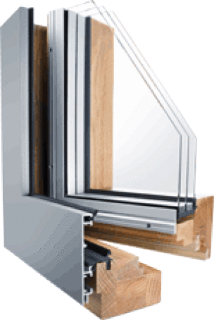 Holz-Alu-Architektenfenster Holz-Alu-System „Mira contour integral“