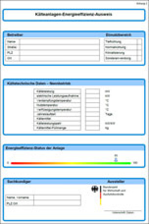 Kälteanlagen-Energieeffizienz-Ausweis