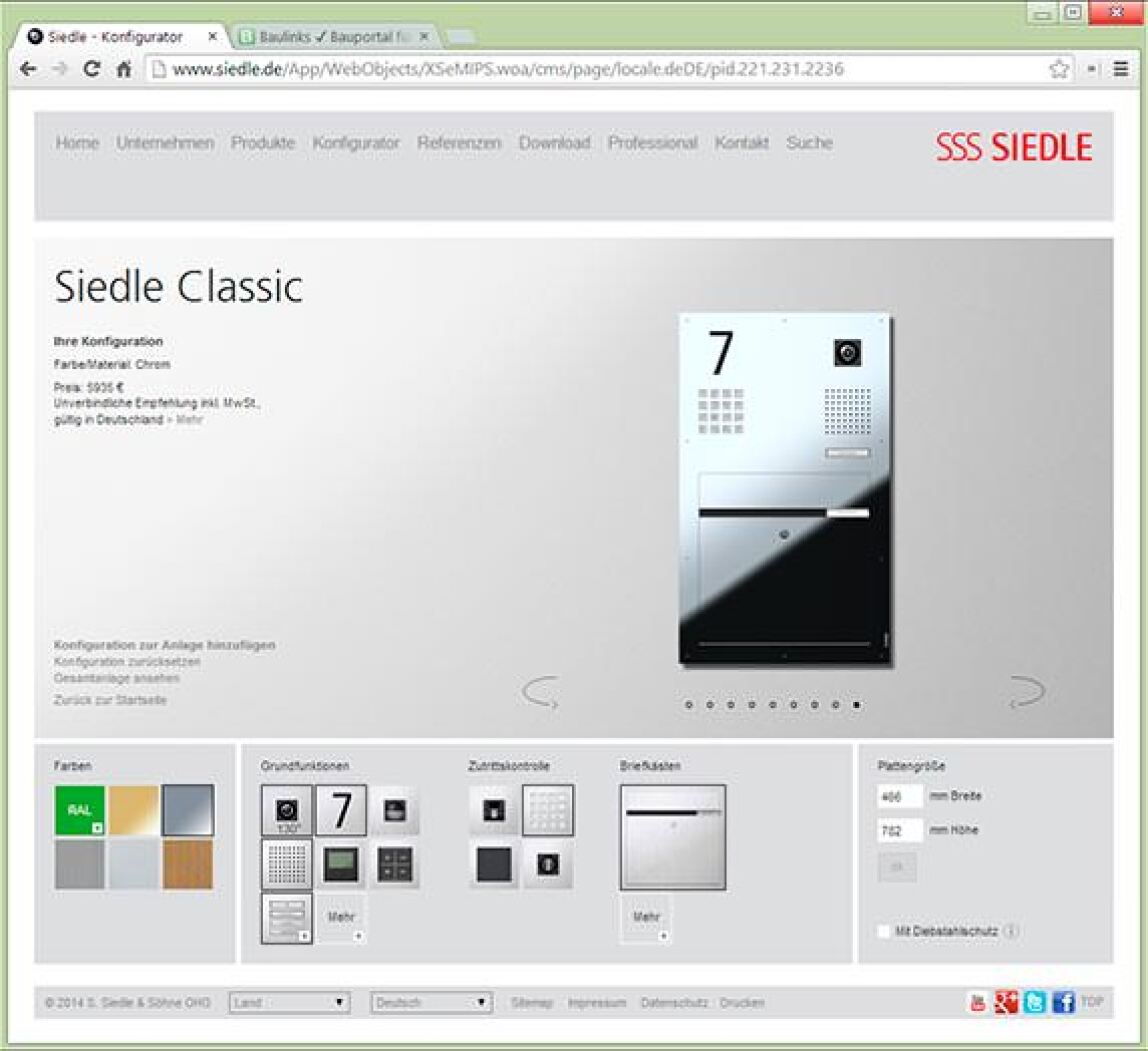 Online-Konfigurator von Siedle