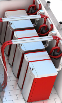 Kaskadierbare Pelletheizung mit großer Modulationsband&shy;breite