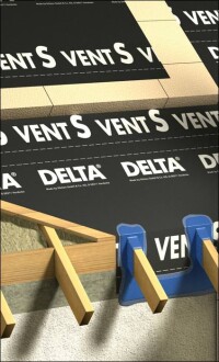 Dörken-Unterdeckbahn als Luftdichtbahn für Holzfaser-Dachdämmung umgewidmet