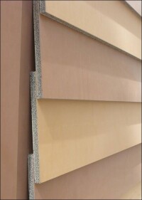 Fermacell Powerpanel HD als äußere (farbige) Direktbeplankung im Holztafelbau