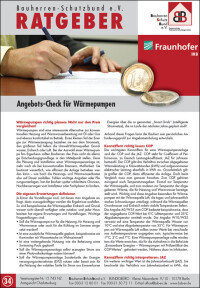 Angebotscheck für Wärmepumpen von BSB und Fraunhofer IRB