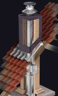Schornsteinsystem in Leichtbauweise für Abgastemperaturen bis 600°C