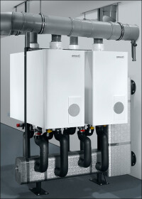 Kaskade aus bis zu 16 Brennwertgeräten