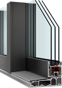 Neue Kunststoff- bzw. Kunststoff/Alu-Hebeschiebetür von Internorm