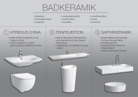 Badkeramiken von Laufen aus Vitreous China, Feinfeuerton oder SaphirKeramik
