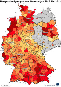 BBSR: Wohnungsbaugenehmigungen 2013 erstmals wieder über Neubaubedarf