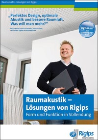 Neue Planungsunterlage zu Raumakustik-Lösungen von Rigips